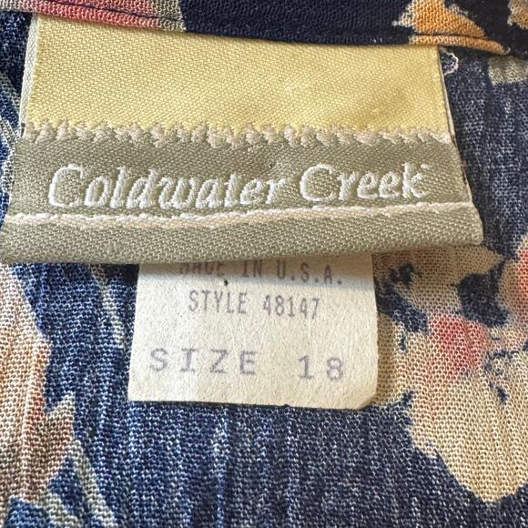 Vintage Coldwater Creek Plus Size 18 Sleeveless Button Front Floral Maxi Dress - Picture 7 of 8